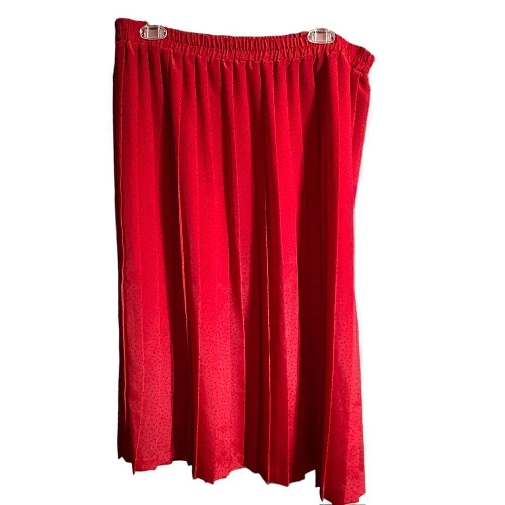 Vintage Andrea Gayle Two Piece Red & Black Dotted Skirt Set - Picture 7 of 16
